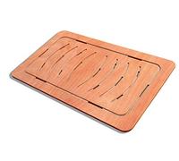Castelmerlino Tarima para ducha en madera contrachapada marina Okumè 104x62 cm para platos 120x80 cm