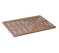 Castelmerlino Tarima para ducha en madera contrachapada marina Okumè 68x54 cm para platos de ducha 90x70 cm