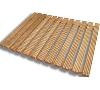 Castelmerlino Tarima para ducha en madera de alerce 55x69 cm para platos de ducha 70x90