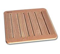 Castelmerlino Tarima para ducha en madera de alerce con juntas de cola de milano 59x59 cm para platos 80x80 cm