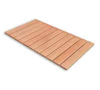 Castelmerlino Tarima para ducha in Larice con doga Comfort 103x58 cm per piatti 120x70 cm