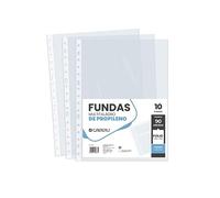 Casterli 105001 -Fundas Plástico A4 Transparente, 10 Unidades, Multitaladro, Polipropileno acabado Cristaltransparente. Fundas multitaladro folio-cristal, 90 micras, transparente. (10)