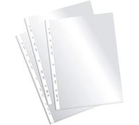 Casterli 110501 -Fundas Plástico A4 Transparente, Multitaladro, Polipropileno Crista ltransparente 100% reciclable Fundas multitaladro folio-cristal, 50 micras, transparente. (20 Fundas, 1 Paquete)