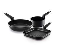 Castey - Batería De Cocina Titanium: Sartén 24 cm, Grill 27X27 cm, Cazo 16 cm