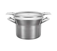 CASTEY - Cacerola Alta de Artic, 26 cm, Aluminio, Color Plateado, con Tapa Reversible, Revestimiento Antiadherente, Distribuye de Forma Homogénea el Calor, Resistente y Duradera, Libre de PFOA