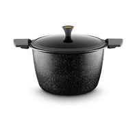CASTEY - Cacerola Alta de Inducción, 22 cm, Modelo 1-U22, Aluminio, con Tapa, Revestimiento Antiadherente, Distribuye de Forma Homogénea el Calor, Resistente y Duradera, Libre de PFOA
