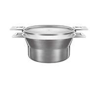 CASTEY - Cacerola Media de Artic, 20 cm, Aluminio, Color Plateado, con Tapa Reversible, Revestimiento Antiadherente, Distribuye de Forma Homogénea el Calor, Resistente y Duradera, Libre de PFOA