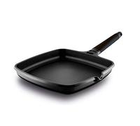 CASTEY - Grill Asador de Inducción, Modelo 4-IP27, Color Negro, Mango Desmontable, Sartén Antiadherente de Aluminio, Distribución Homogénea del Calor, Medidas 27,8 x 47 x 5,9 cm