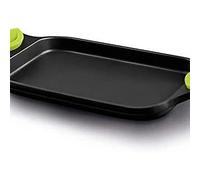 Castey - Plancha Grill Asador Bandeja en Aluminio para Parrillas a Gas, Diámetro 45 cm, Capacidad 3 L, Acabado Negro Elegante y Resistente a la Corrosión Black Medium