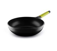 CASTEY - Sartén Wok de Inducción, 28 cm, Color Kiwi, Mango Desmontable, Antiadherente, Distribuye el Calor de Forma Homogénea, Ligera y Cómoda, Fácil de Limpiar, Apta para Todas las Cocinas