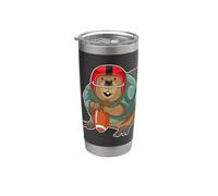 Castor Futbol americano Deportes Vaso térmico de acero inoxidable de doble pared