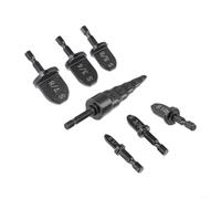 Caswynlife Juego de expansor de tubo de cobre, 7 piezas de mango hexagonal para taladro eléctrico, brocas retráctiles de agujero de acero al carbono para tubos de cobre suave de 1/4 a 3/4 pulgadas,