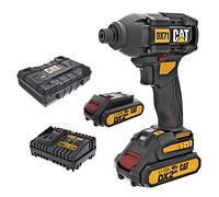 CAT Caterpillar - Destornillador inalámbrico sin escobillas (18 V, 65 Nm, 22 + 1 niveles de par de torsión y 2 baterías, maletín)