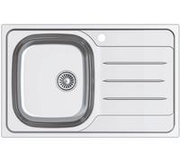 CATA Fregadero sobre encimera 02625016. CDL-1 ED. Una cubeta. con escurridor. Inoxidable. acabado acero. Para mueble de 45 cm