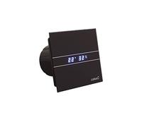 CATA E-100 MTH BK Extractor de aire para baño serie E MT Hygro Fachada de cristal negro con temporizador y detector de humedad clase energética B, 15 cm de ancho