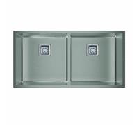 CATA Fregadero bajo encimera CB-2 40-40 R10 X. 02625035. Dos cubetas. Inoxidable. acabado acero. Para mueble de 90 cm. Medidas