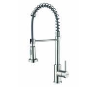 CATA Grifo de cocina XPB/A 02506301 – Monomando caño alto giratorio 360° inoxidable extraíble