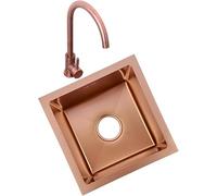 CATANK Fregadero de Barra Fregadero de Cocina de un Solo tazón Fregadero de baño de Acero Inoxidable 304 con Grifo y Kit de instalación Empotrable o bajo encimera (Color : Rose Gold, Size