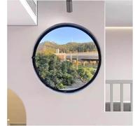 CATANK Ventana Redonda Tipo Ojo de Buey giratoria 360° para cobertizo, Marco de aleación de Aluminio y Vidrio Templado, para privacidad y Control de la luz (Vidrio Transparente Negro, 80