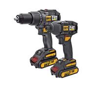 Caterpillar - Kit de taladro de impacto y taladro atornillador AKU 2 en 1 DX12K
