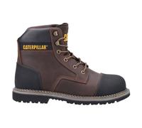 Caterpillar Powerplant S3 Hombre Cuero Exterior Trabajo Seguridad Botas Marrón