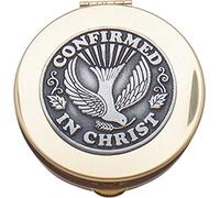 Cathedral Art (Abbey & CA Gift Confirmation Rosary Keepsake Box Caja de Rosario, Metal, Dorado, 2.25 x 2.5 x 1 Inches