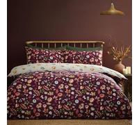 Catherine Lansfield Autumn Pumpkins - Juego de Funda de edredón Reversible con Fundas de Almohada, Color Ciruela