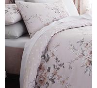 Catherine Lansfield Canterbury Blush - Juego de Funda nórdica de 135 x 200 + 80 x 80 cm + sábana Bajera Ajustable de 90 x 200 cm y 1 Funda de Almohada de 80 x 80 cm, Color Blanco