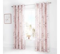 Catherine Lansfield Canterbury - Cortinas Heather con Ojales de fácil Cuidado, Blush, Eyelet Curtains - 66x72 In