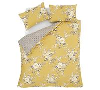 Catherine Lansfield Canterbury Easy Care - Juego de Funda nórdica para Cama de Matrimonio, Color Ocre