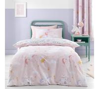 Catherine Lansfield Fairytale Unicorn - Juego de Funda nórdica para Cama Doble, Color Rosa