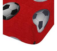 Catherine Lansfield Football Red Sábana Bajera Cama de 140cms (140x200)