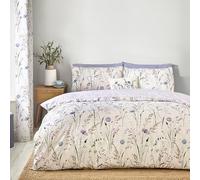 Catherine Lansfield Grasmere - Juego de Funda de edredón Reversible con Funda de Almohada, diseño Floral, Color Lila