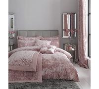Catherine Lansfield Juego de Funda de edredón Doble de Terciopelo aplastado con Fundas de Almohada, Color Rosa Rubor