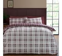 Catherine Lansfield Kelso - Juego de Funda de edredón Reversible con Fundas de Almohada para Cama Doble, Color Morado