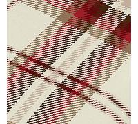 Catherine Lansfield Kelso Red - Sábana Bajera y Funda de Almohada Blanca 120 x 200 + 50 x 80 cm