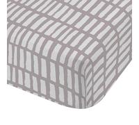 Catherine Lansfield Larsson Geo Plum Sábana Bajera y Funda de Almohada Blanca 90x200+50x80
