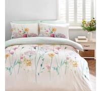 Catherine Lansfield Meadowsweet - Juego de Funda de edredón Reversible con Funda de Almohada, diseño Floral Brillante