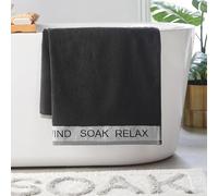 Catherine Lansfield Relax and Unwind - Juego de Toallas de 4 Piezas, Color Negro