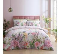 Catherine Lansfield RHS x Enchanted Butterfly Garden So Soft - Juego de Funda de edredón con Fundas de Almohada, Color Rosa