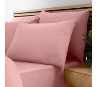 Catherine Lansfield Sábana Bajera Ajustable So Soft para Cama Individual, no Necesita Planchado, Color Coral