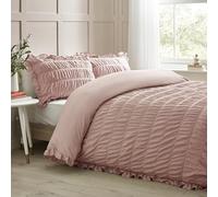 Catherine Lansfield Seersucker - Juego de Funda de edredón y Fundas de Almohada para Cama de Matrimonio tamaño Super King, Color