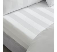 Catherine Lansfield So Soft - Sábana Bajera Ajustable de satén, tamaño Super King, Color Blanco