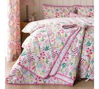 Catherine Lansfield Tilly Floral - Colcha Reversible (220 x 230 cm), Color Rosa