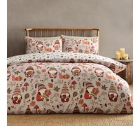 Catherine Lansfield Woodland Gonks So Soft - Juego de Funda de edredón Reversible con Fundas de Almohada, Color Natural