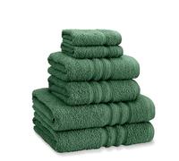 Catherine Lansfield Zero Twist Cotton - Juego de Toallas de 6 Piezas, Color Verde Bosque