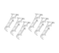 CATIEBYE 6 Soportes de Metal para Barra de Cortina Doble en Forma de U, Soporte Resistente para Montaje Lateral y Superior, Color Blanco Mate, Kit de 6 Piezas para Barras Dobles de Alta