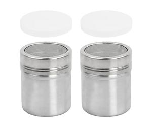 Catime 2 Piezas Espolvoreador de Acero Inoxidable, Latas de Polvo con Malla, Salero de Azúcar para Harina, Tamiz para Coctelera de café en Polvo para Cocina, Bebidas, Pastelería