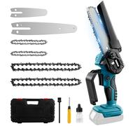 Catolsss Mini motosierra con batería compatible con Makita 18 V, con hoja de sierra intercambiable de 20-25 cm y engrasador automático, tensión de cadena sin herramientas para cortar madera y cuidado
