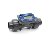 caudalímetro de líquidos, Medidor de flujo de líquido 1 "1-1/2" 2 "2-1/2" 3 "Medidor de flujo de turbina Medidor de flujo electrónico de pantalla digital LCD de PVC for riego de granjas/jardín(2",With